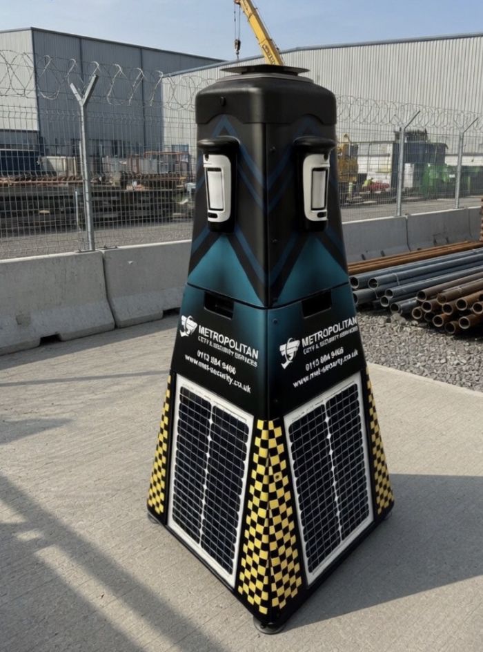 Rapid-deploy CCTV tower on a construction site